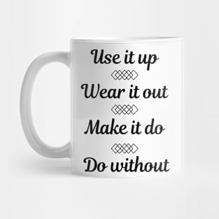 Use it up, Wear it out, Make it do, Do without Mug